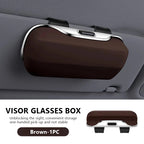 SEAMETAL Car Glasses Box Portable Press Switch Sunglasses Holder Support Driver Goggle Case Car Sun Visor Eyeglasses Storage Box