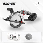 NANWEI 6" cordless brushless circular saw Rechargeable woodworking portable electric saw cutter circular saw