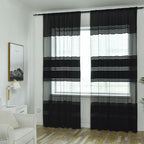 1PC Striped Sheer Curtains for Living Room Bedroom Tulle Curtains for Room Kitchen Decoration Window Treatments Drapes 100x270CM