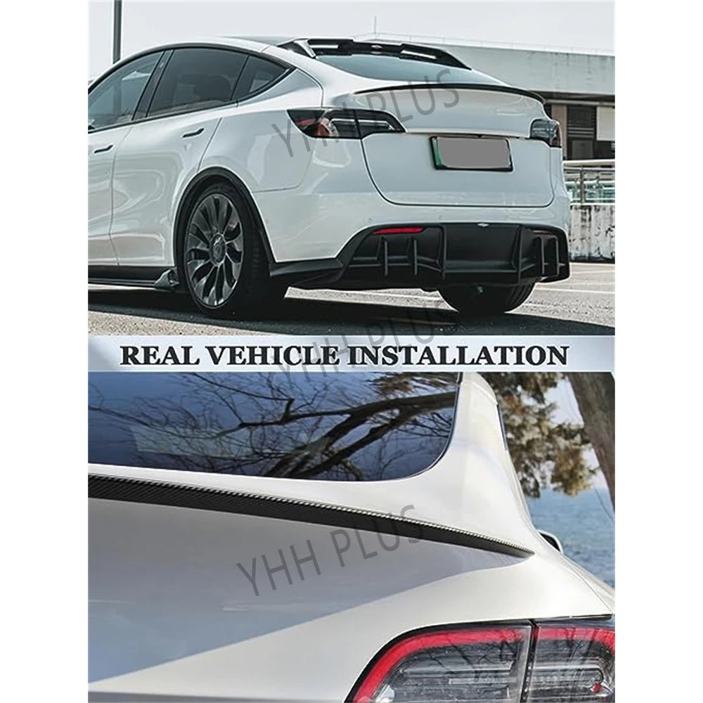 Real Carbon Fiber Spoiler For Tesla Mode Y Accessories Trunk Wing 2020-2024 Real Dry Carbon Original Model 3 Highland Exterior