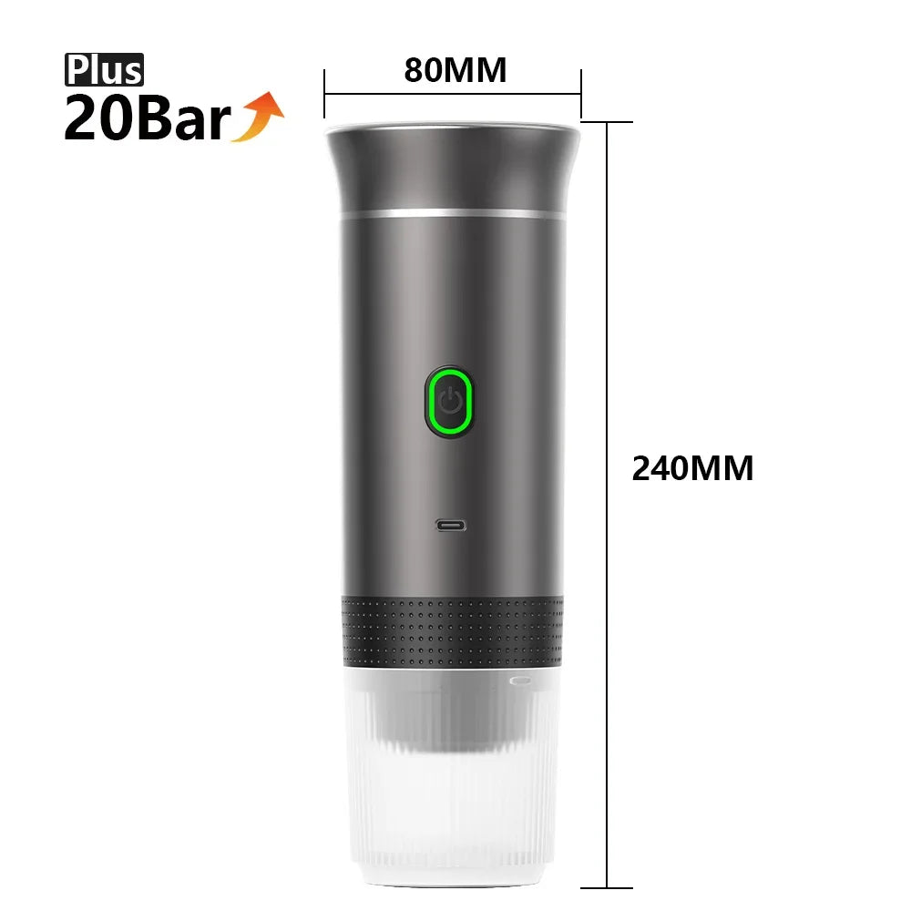 Wireless Electric Portable Espresso Coffee Machine for Car & Home Camping Maker 3-in-1 Capsule Powder Travel Coffee Maker