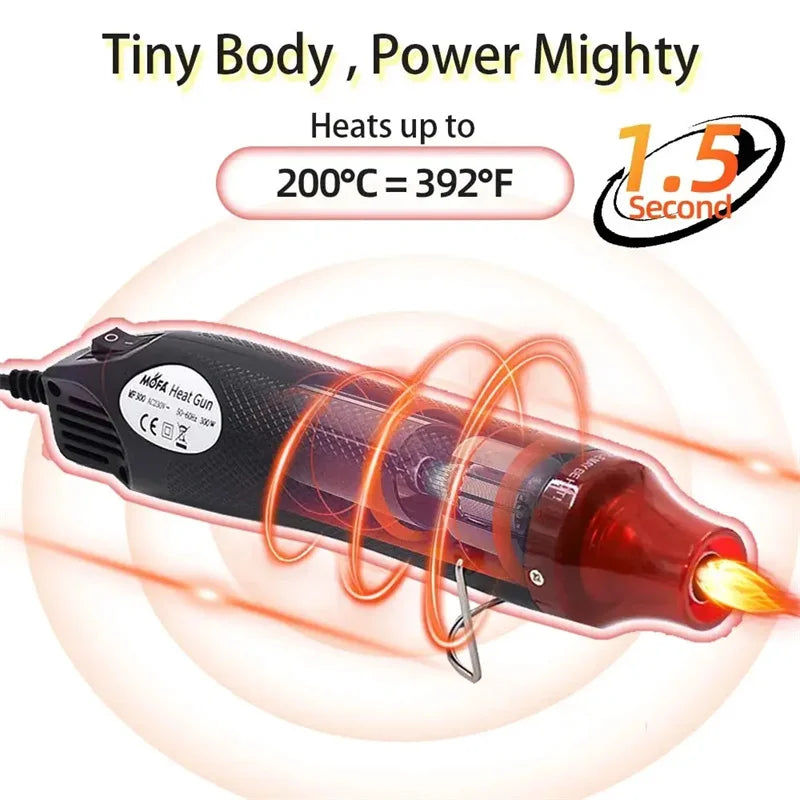 Rossonix 300w Heat Gun Electric Power Tool Diy Soldering Dryer Mini Blower For Crafts Shrink Tube 220v Hot Air Gun