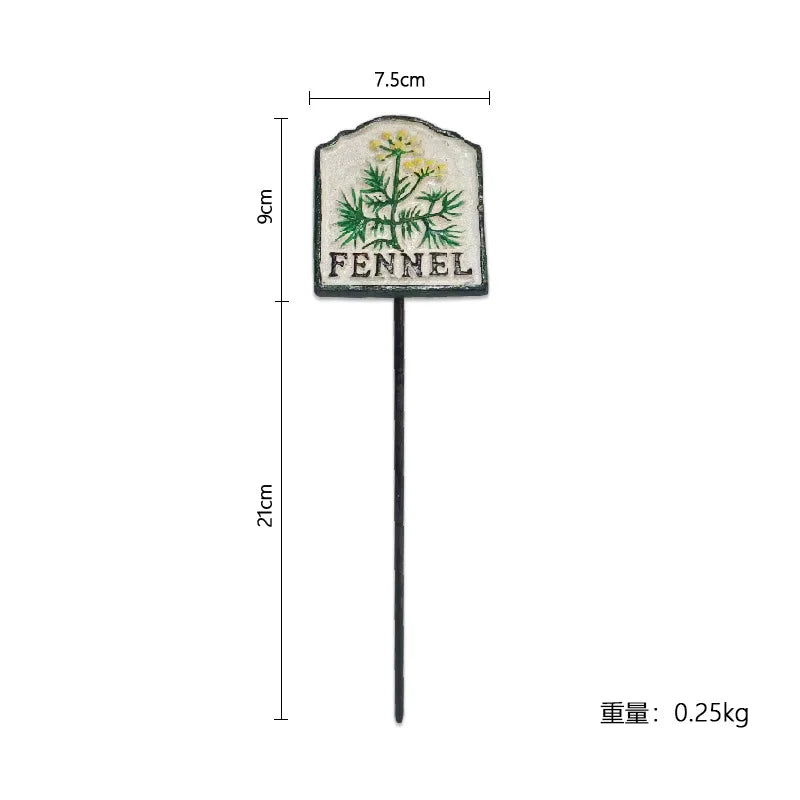 Cast Iron Vintage Plant Markers, Garden Labels, Rustic Decor for Balcony and Yard, English Letter Tags.