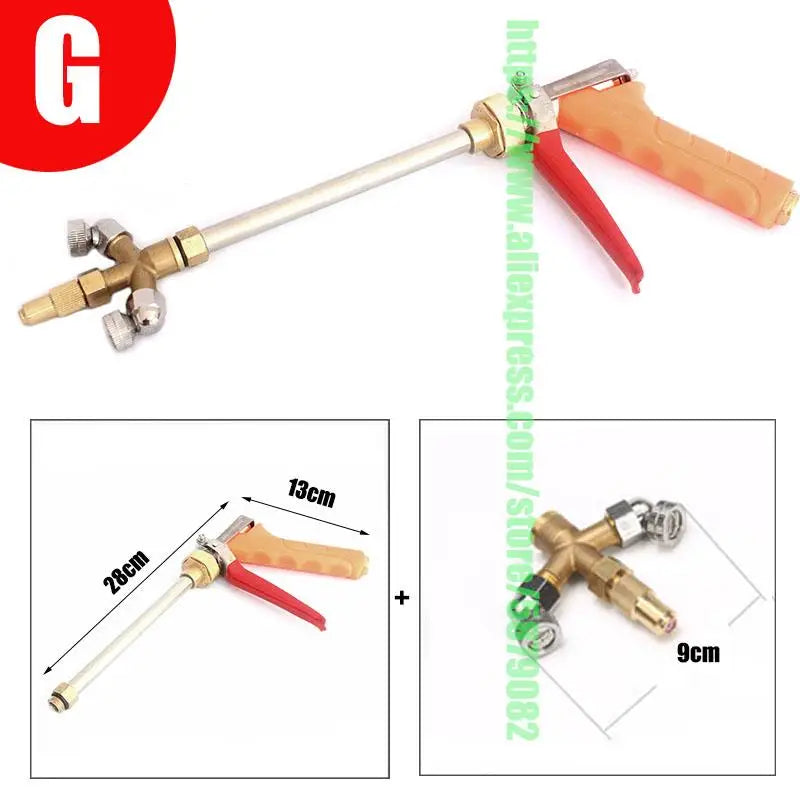 Fan Shaped High-pressure Spray Gun Large Area Combined Orchard Greenhouse Atomization Hand Pressure Sprinklers 1/4'' Adapter