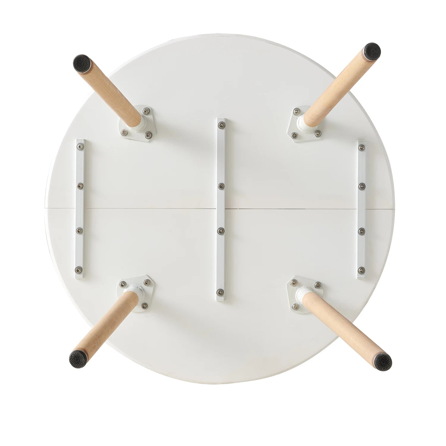 EGOONM Modern Round Dining Table Nordic Scandinavian MDF Top Solid Beech Legs for Living Room Dining Room White