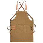 New Durable Goods Heavy Duty Unisex Canvas Work Apron with Tool Pockets Cross-Back Straps Adjustable For Woodworking Painting