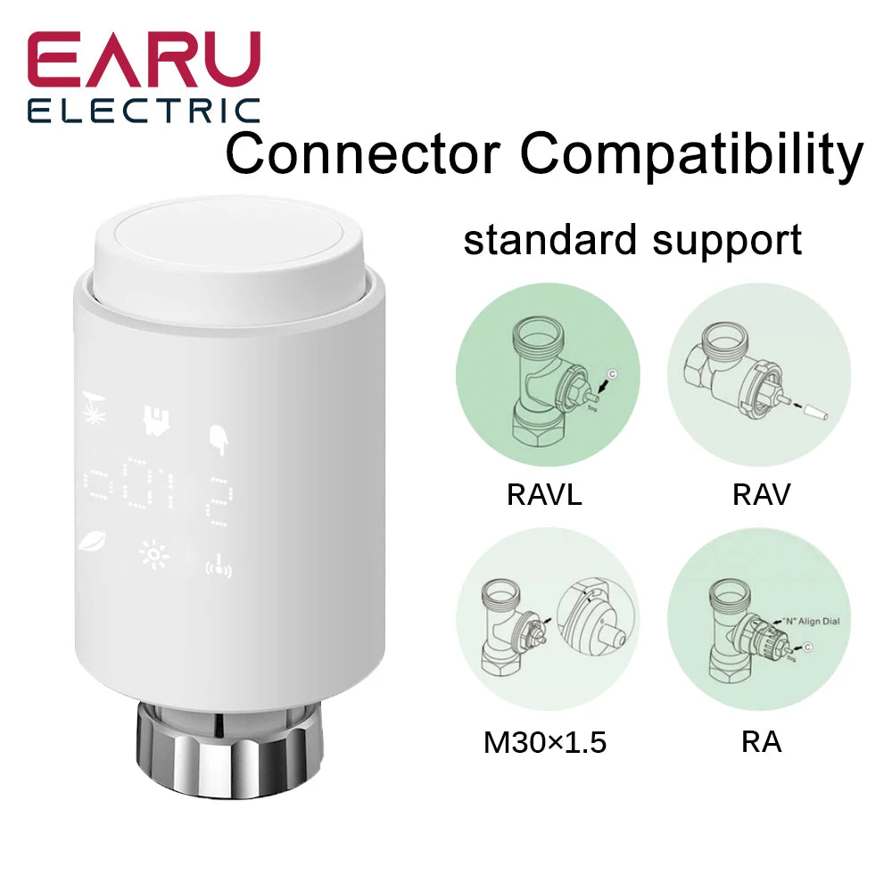 Tuya ZigBee Smart Radiator Actuator TRV Programmable Thermostatic Radiator Valve App Remote Temperature Controller Support Alexa