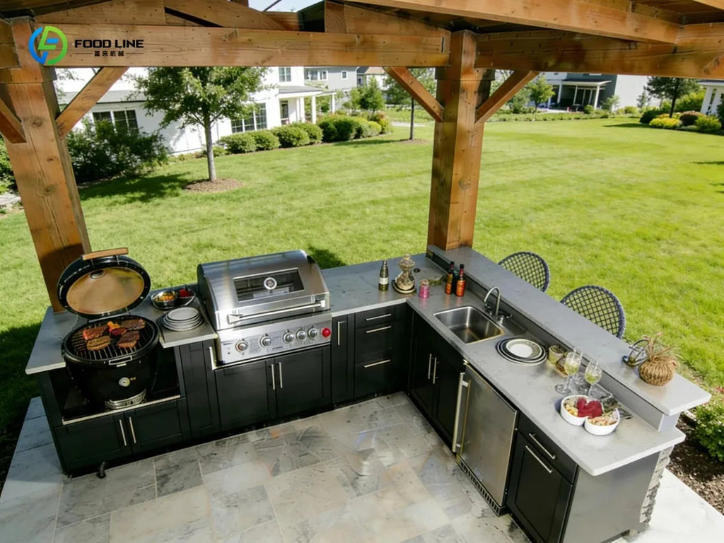 Custom Unique French Outdoor Kitchen Cabinet Set Stainless Steel Waterproof Barbecue Kitchen Outdoor Storage Cabinet