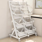 Kitchen Storage Rack Floor Multi-layer Multi-functional Storage Vegetable Basket Living Room Snack Storage Rack with Wheels