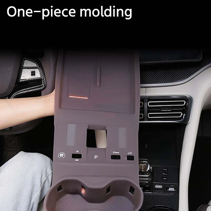 For Byd Song Plus Seal U Dmi Ev 2025 Car Central Control Gear Wireless Water Cup Silicone Mat Waterproof Protector Pad Anti-slip