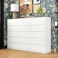15 Drawer Modern White Dresser 70.9" Chest of Drawers Hidden Handle Design Ample Storage Space Sturdy MDF Construction Smooth