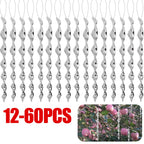 12-60pcs Bird Repellent Reflective Rods 30cm Scare Birds Repeller Wind Spiral Rotating Rod Hanging Ornaments Home Garden Decor
