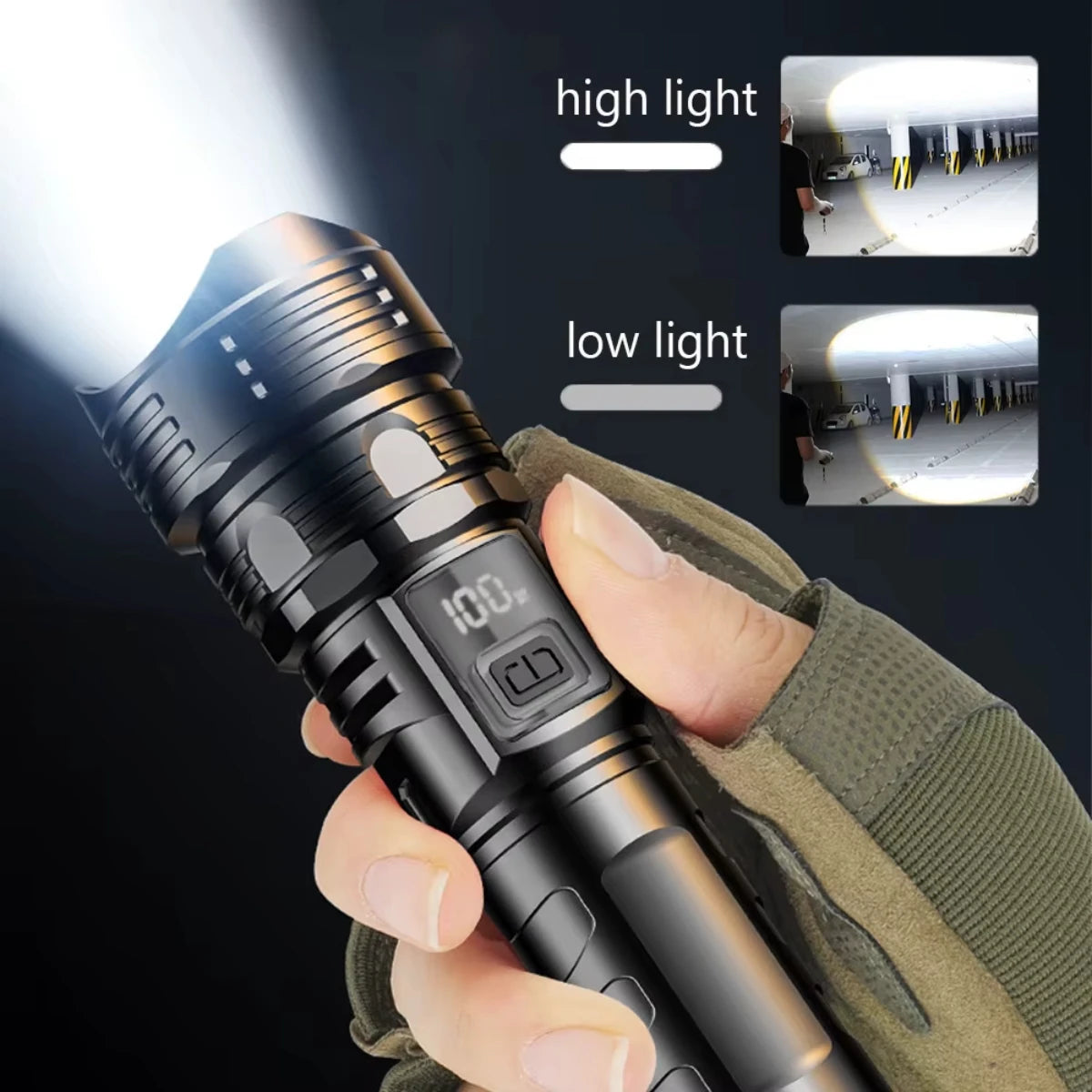 USB Rechargeable High Power LED Flashlight - Super Bright Portable Torch for Camping, Hiking & Emergency | AlluCanFind