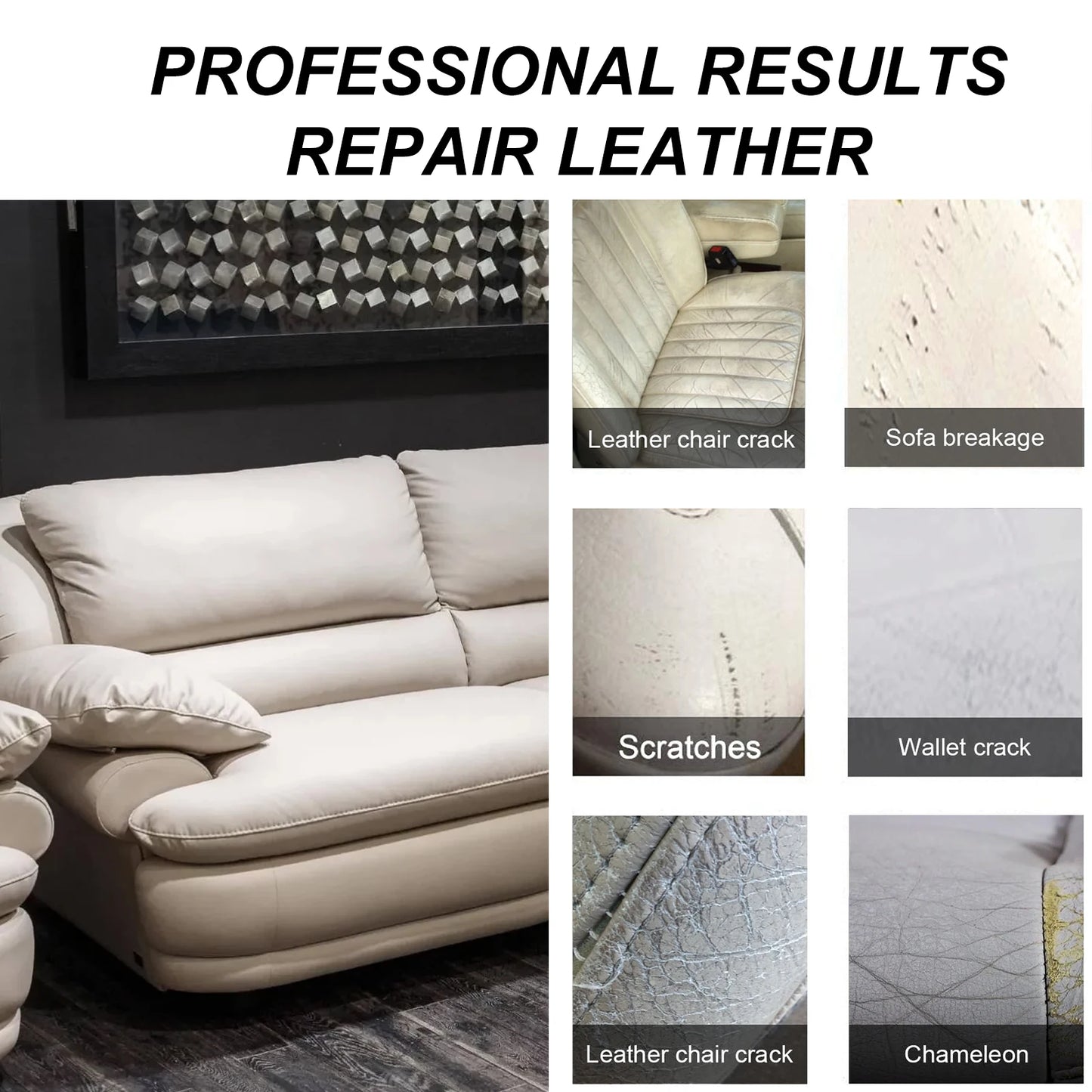 Homonth Multi-function Leather Recoloring Paint Professional Portable Easy to Use Leather Dye Leather Repair for Shoes Couch 50g