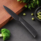 Kitchen Knife 1/3/5 Kitchen Knife Set 4-inch stainless steel fruit knife with sheath Black fixed blade plastic handle knife