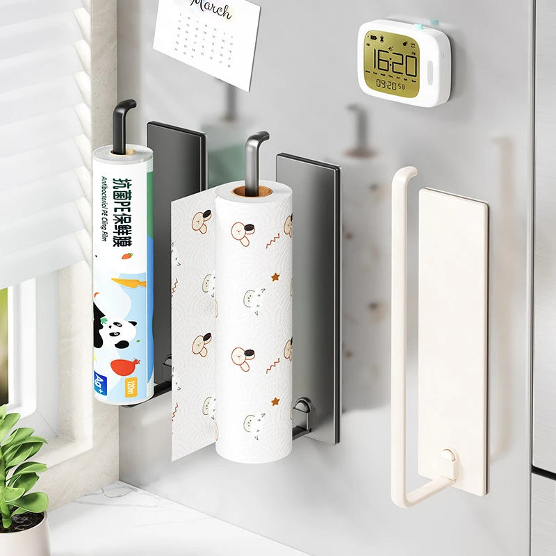 Kitchen Tissue Holder, Household Cling Film, Dishwashing Cloth Storage Bracket, Non Perforated Storage Rack, Roll Paper Holder