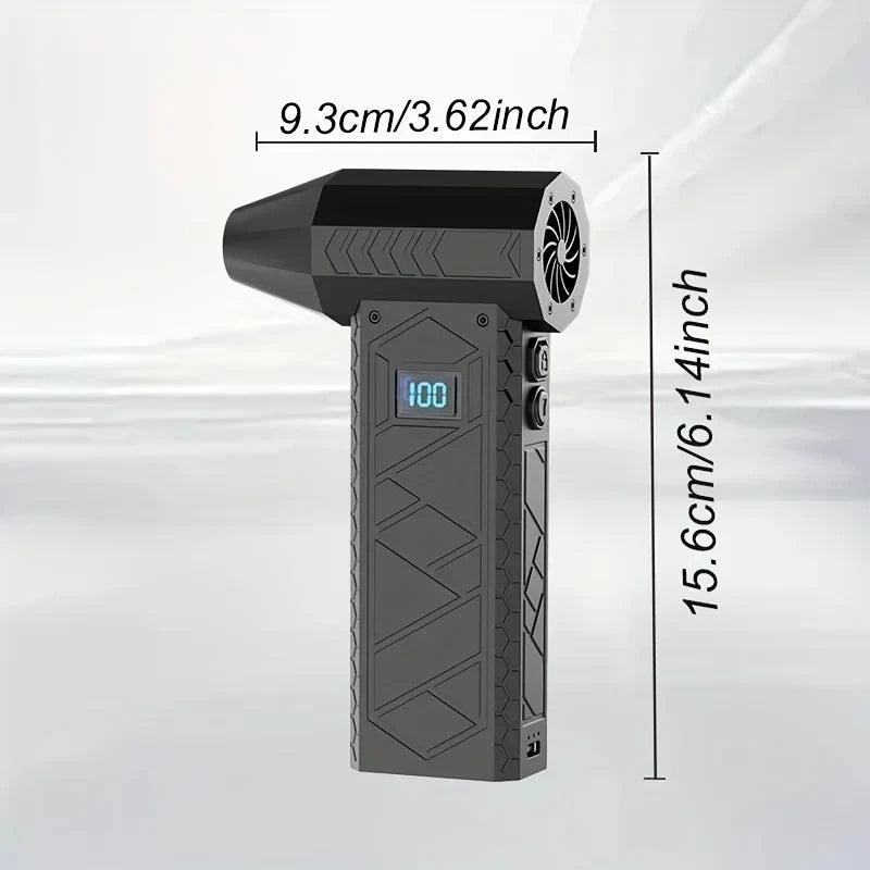 130000rpm Turbo Bladeless Electric Fan Air Duster Adjustable Wind Speed Violent Blower Rechargeablelight Portable Fan For Home