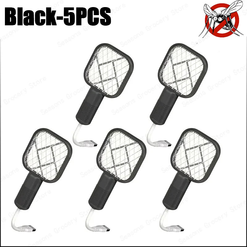 USB Mosquito Swatter Trap Electric Shock Mini Fly Bug Zapper UV Light Portable Insect Racket for Bedroom Pest Control