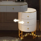 Nordic vanity chair white bedroom LED light Dresser storage cabinet makeup Dressing table light mirror stool bedroom furniture