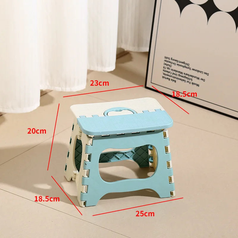 Children's Folding Stool Great Lightweight Portable Folding Stool Small Footstool with Handles Outdoor Travel Stool Homewares