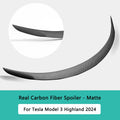 High Performance Real Carbon Fiber Spoiler for Tesla Model 3 Highland 2025 2024 Car Original Rear Trunk Tail Wing Car Accessory