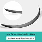 High Performance Real Carbon Fiber Spoiler for Tesla Model 3 Highland 2025 2024 Car Original Rear Trunk Tail Wing Car Accessory