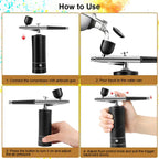 Airbrush Nail With Compressor Portable Air Brush Nails Compressor For Nail Art Paint Model Painting Crafts Wireless Spray Gun