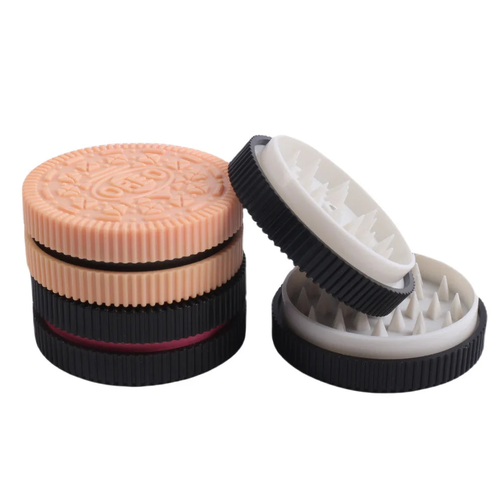 60MM Herb Grinder Plastic Cookie Biscuit  Crusher Hand Muller Cigarette Chocolate Grinder Crusher Tobacco Smoking
