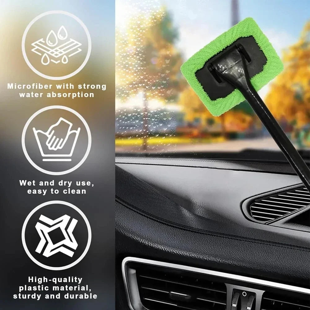 Car Window Cleaner Brush Kit Windshield Microfiber Cleaning Wash Tool