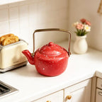 1Pcs Dolls House Kitchen Furniture Vintage Teapot Ornament 1:12 Miniature Retro Enamel Kettle Dollhouse Kitchen Food Accessories