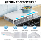 Kitchen Gas Stove Rack, Food Preparation Stand, Cover Rack, Gas Stove Holder, Retractable Shelf, Heat-Insulating Storage Rack