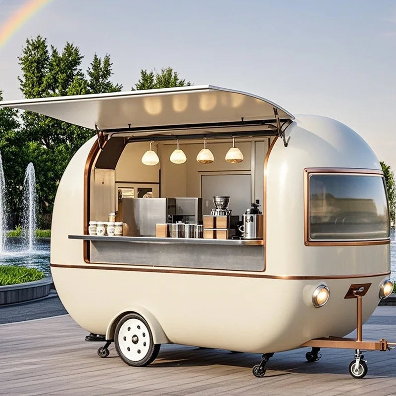 Fully Equipped Mobile Food Truck Mobile Kiosk Unique Custom with Full Kitchen Equipment with All Appliances
