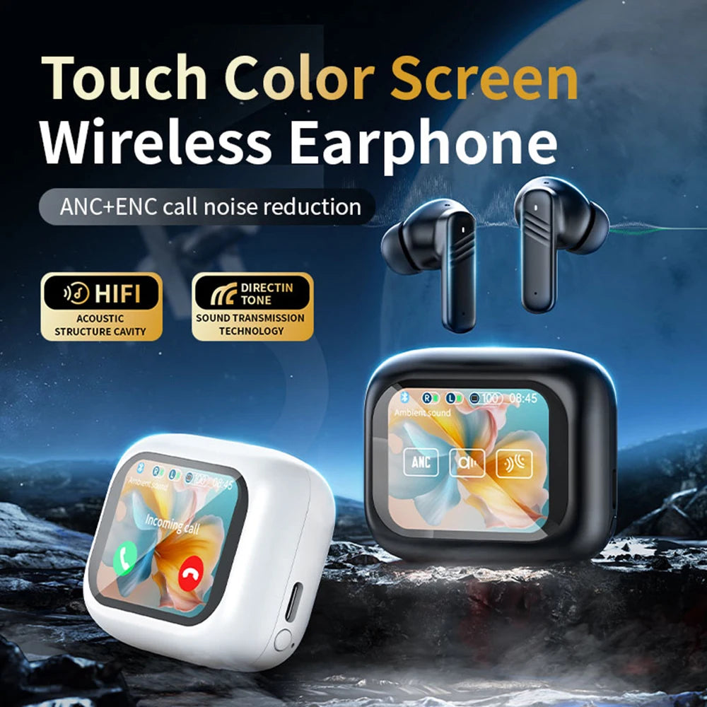 In-Ear Earbuds Wireless Earphones Bluetooth 5.4 Headphones ANC Noise Cancellation TouchScreen Bluetooth Earbuds With MIC