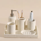 Wabi-sabi European Home Bathroom Set Hotel Electric Toothbrush shelf Bathroom Lotion bottle Toothbrush holder tray Toiletry set