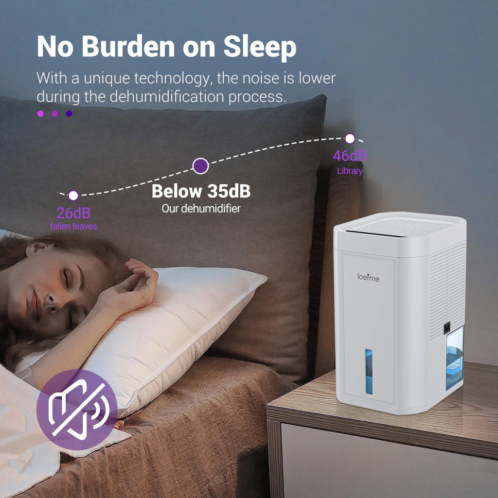 LOEFME Electric Dehumidifier 1000ML with Timer, Low Noise, 7 Color Light, Mini Air Dehumidifier, for Bedroom, Bathroom, Wardrobe