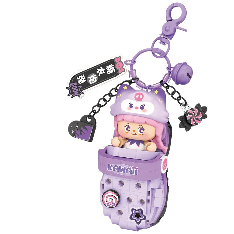 LOZ Panda Big Head Shoes Keychain Model Assembly Toy Home Creative Ornament Building Blocks Set Boys and Girls Birthday Gift