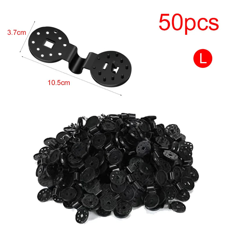 50pcs Sun Protection Shade Mesh Fixing Clips Black Round Household Garden Supplies Removable Reusable Secure Durable TMZ