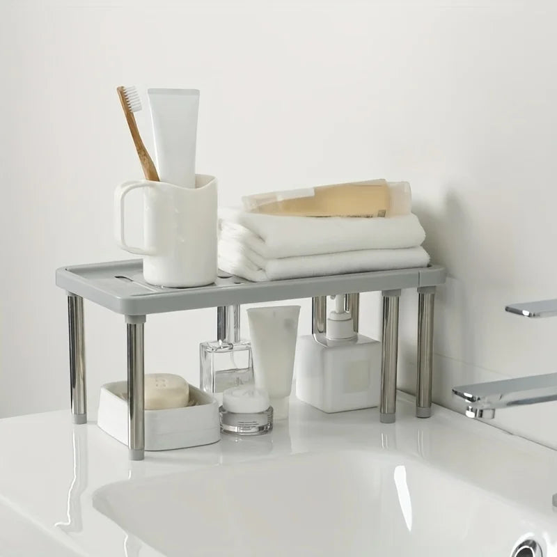 1pcs/Retractable kitchen rack under sink cabinet household layered dishes seasoning bottle finishing storage rack