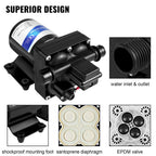 SucceBuy 3 4GPM Fresh Water Pump 12VSelf Priming Sprayer Pump RV Water Pump W/ Pressure Switch Camper Marine Boat Diaphragm Pump