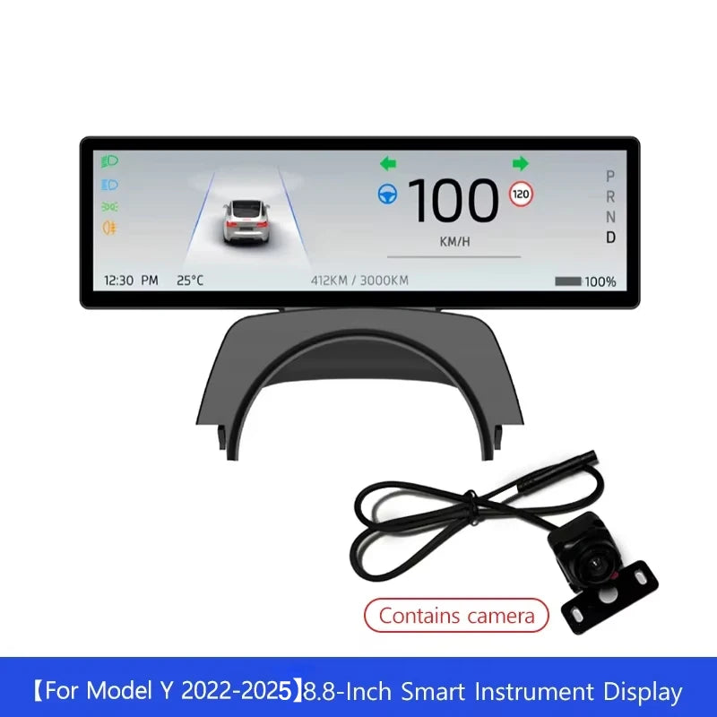 Car Dashboard Head-Up Display 8.8 Inch for Tesla Model 3 2017-2025 Model Y 2019-2025 Ultra-Thin Screen with Front Camera