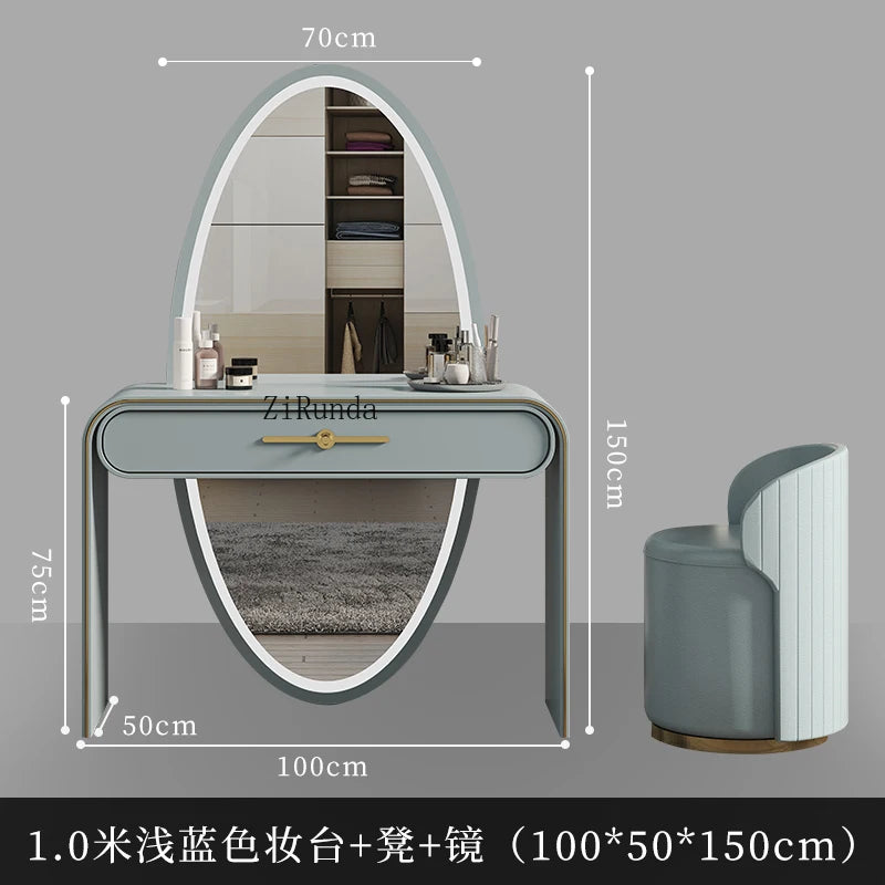 Solid wood dresser, storage cabinet, integrated bedroom, small dressing table, high-end dressing table