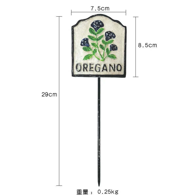 Cast Iron Vintage Plant Markers, Garden Labels, Rustic Decor for Balcony and Yard, English Letter Tags.