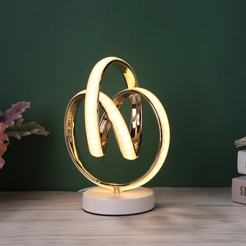 Modern Spiral LED Table Lamp Metal Bedroom Bedside Desk Lights Home Living Study Room Eye Protection Reading Night Lighting