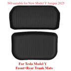 For Tesla Model Y 2021-2024 TPE Front Rear Trunk Frunk Floor Mat Storage Waterproof Protective Pad Car Decoration Accessories