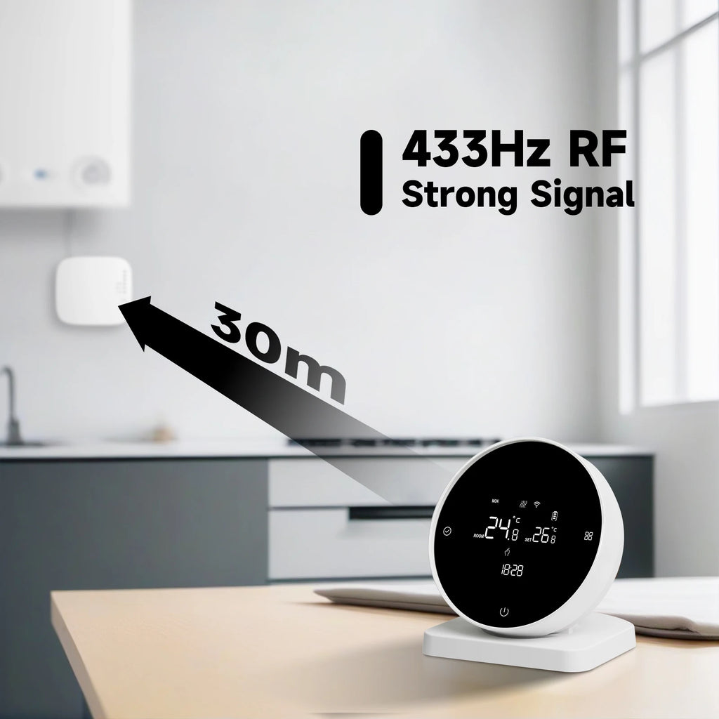 Beok Wireless Thermostat for Gas Boiler Tuya Smart WIFI Temperature Controller with Receiver Battery Thermoregulator Alice