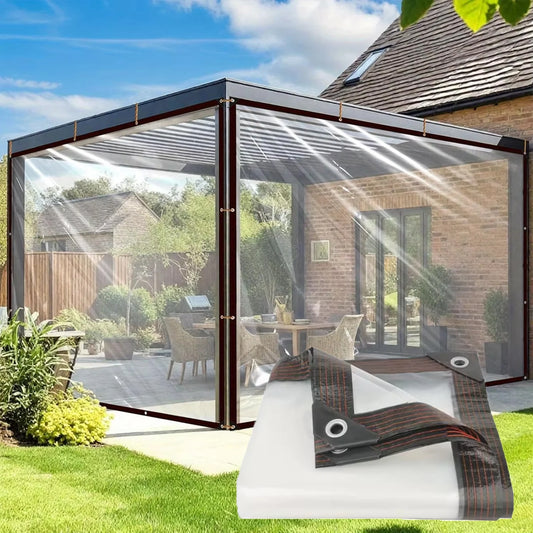 Outdoor waterproof awning, transparent plastic film, rainproof cold insulation transparent cloth