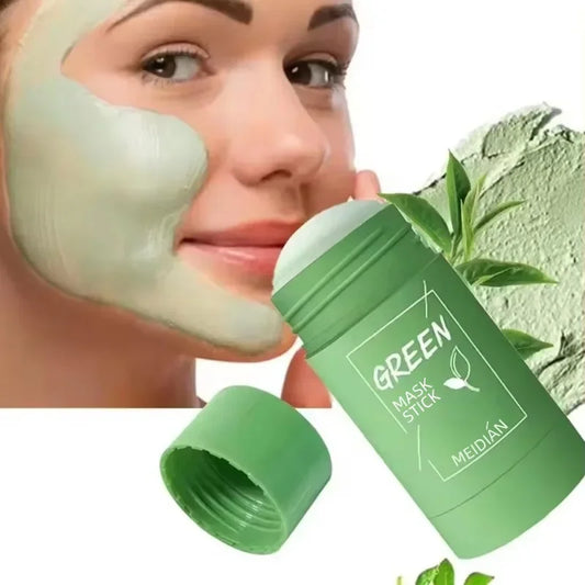 Green Tea & Eggplant Solid Mud Mask - Deep Cleansing, Oil Control, Pore Shrinking & Blackhead Remover | AlluCanFind