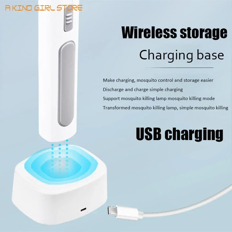 10LED Trap Mosquito Killer Lamp Electric Flies Swatter USB Rechargeable Summer Mosquito Trap Racket Anti Insect Bug Zapper 3000V