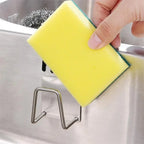 Kitchen Sponge Holder Cleaning Cloth Sink Drip Rack Storage Organization Accessories No-drilling Waterproof Stainless Steel Hook