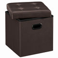 SONGMICS 15 Inches Ottoman with Storage,660 lb Load Capacity,  Footstool, Storage Ottoman , Synthetic Leather, for Dorm Room